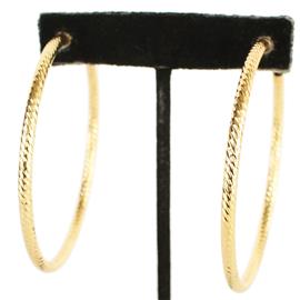 "".60" Metal Hammered Clip-On Hoop Earring "