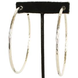 "".80" Metal Hammered Clip-On Hoop Earring "