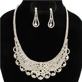 Rhinestones Casting Necklace Set