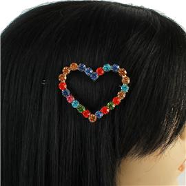 Rhinestone Heart Hair Pin