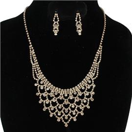 Rhinestones Casting Necklace Set