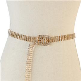 Rhinestone 5 Line Buckle Belt