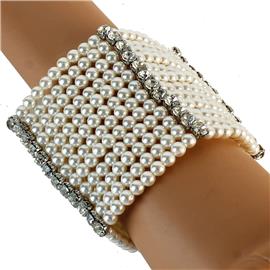 Pearls Crystal Stones 12 Layereds Bracelet