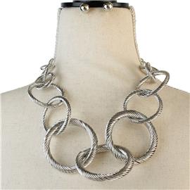 Metal Linked Necklace Set