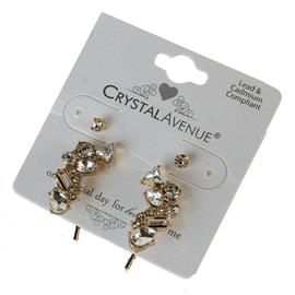 Crystal Geometric Crawler Earring