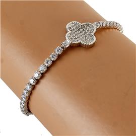 CZ Clover Slide Bracelet