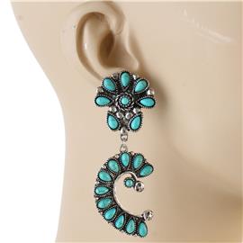 Turquoise Swirl Dangling Earring