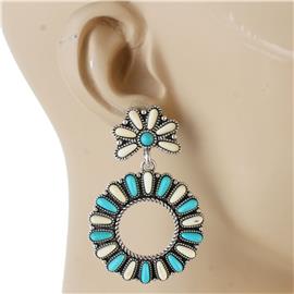 Turquoise Round Dangling Earring