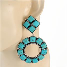 Turquoise Round Clip-On Earring