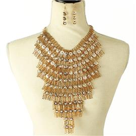 Fashion Chain Stones Necklace Set
