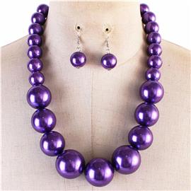 Pearl Chunky Necklace Set