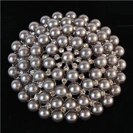 Pearl Round Brooch