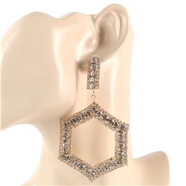 Rhinestone Hexagon Earring