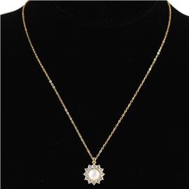 Cubic Zirconia Pearl Necklace