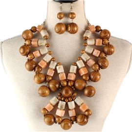 Fashion Wood Necklace Set