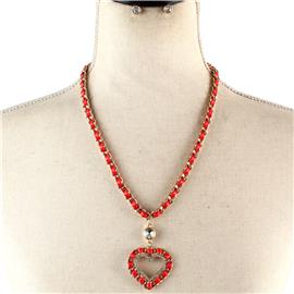 Heart Charm Necklace Set
