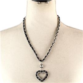 Heart Charm Necklace Set