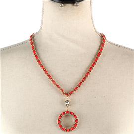 Chain Circle Necklace Set