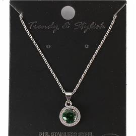 CZ Stainless Steel Necklace