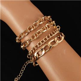 4 Layered Metal Link Bracelet