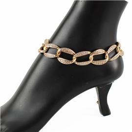 Rhinestones Link Chain Anklet