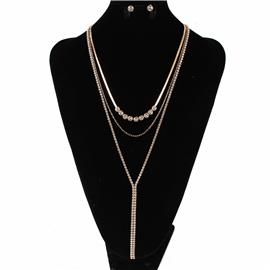 Metal Link Layered Necklace Set