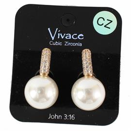 CZ  Pearl Earring
