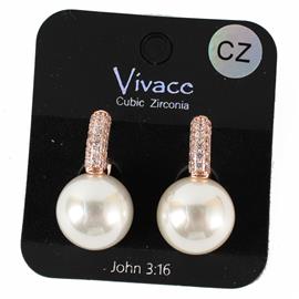 CZ  Pearl Earring