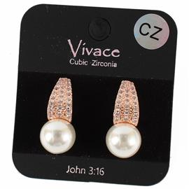 CZ Pearl Earring