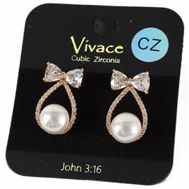 CZ Pearl Earring