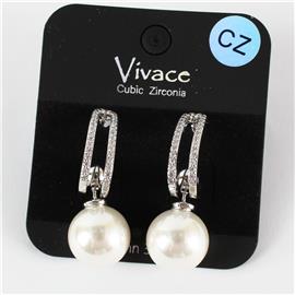 CZ Pearl Earring