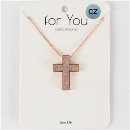 CZ  Cross Charm Necklace