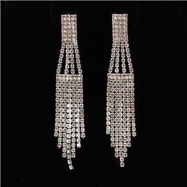 Rhinestones Fringed Earring