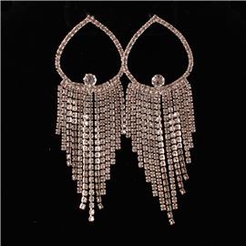 Rhinestones Fringed Earring