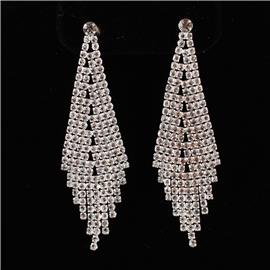 Rhinestones Fringed Earring