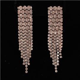 Rhinestones Fringed Earring