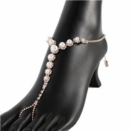Pearl  Anklet With Ring