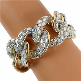 Crystal Stones Link Chain Bracelet