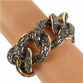 Crystal Stones Link Chain Bracelet