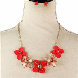 Fashion Flower Necklace Set