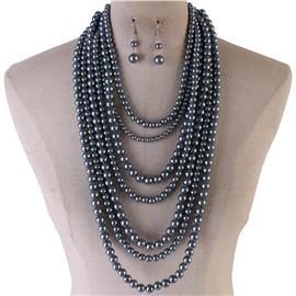 Multilayereds Pearls Necklace Set