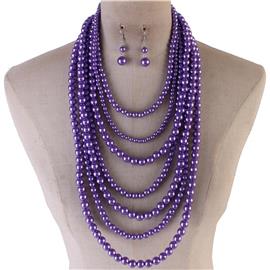 Multilayereds Pearls Necklace Set
