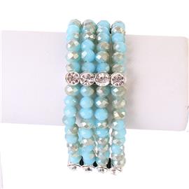 Four Layereds Crystal Beads Bracelet