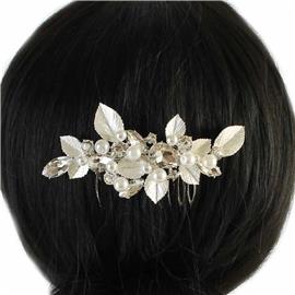 Metal Pear Leaves Hair-Comb