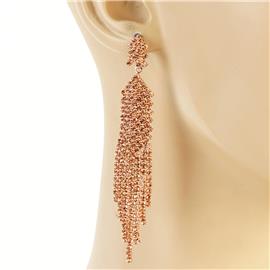 Rhinestones Fringed Earring