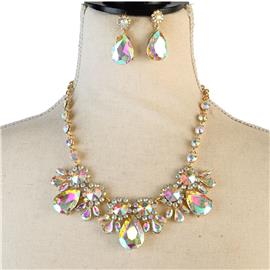 Crystal Tear Necklace Set