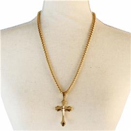 Stainless Steel Cross Long Necklace
