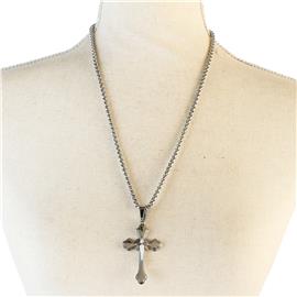 Stainless Steel Cross Long Necklace