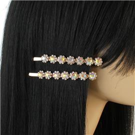Crystal Flower 2 Pcs Hair Pin