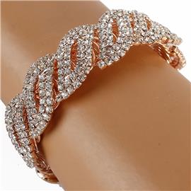 Rhinestone Twisted Bracelet